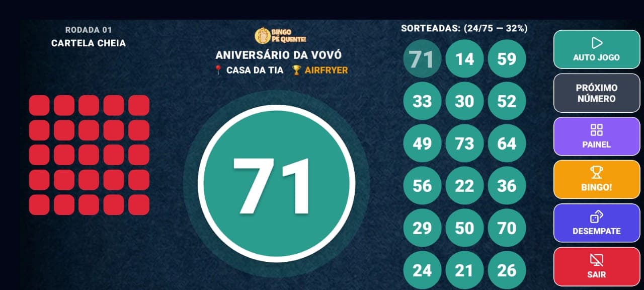 Modo TV para sorteio